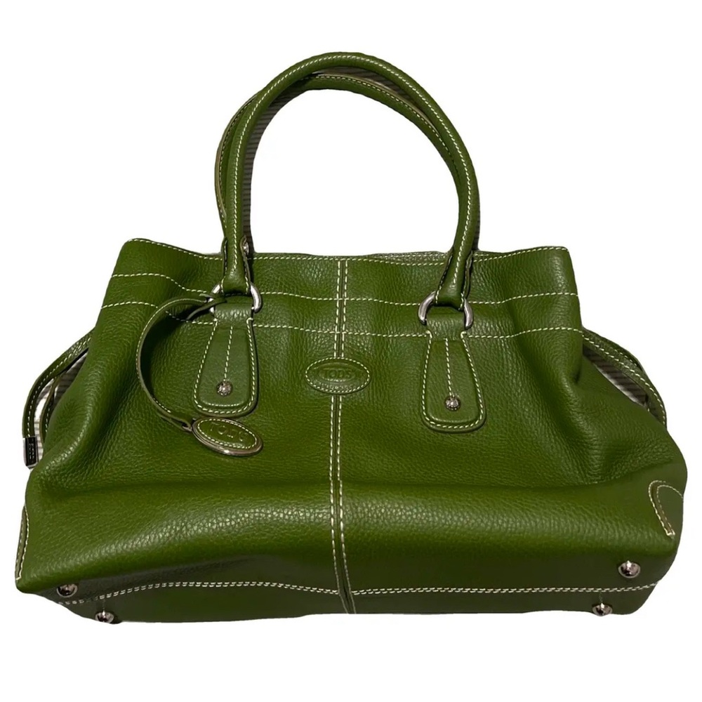 Tod's Olive Green Leather Tote Bagp - Picture 12 of 16